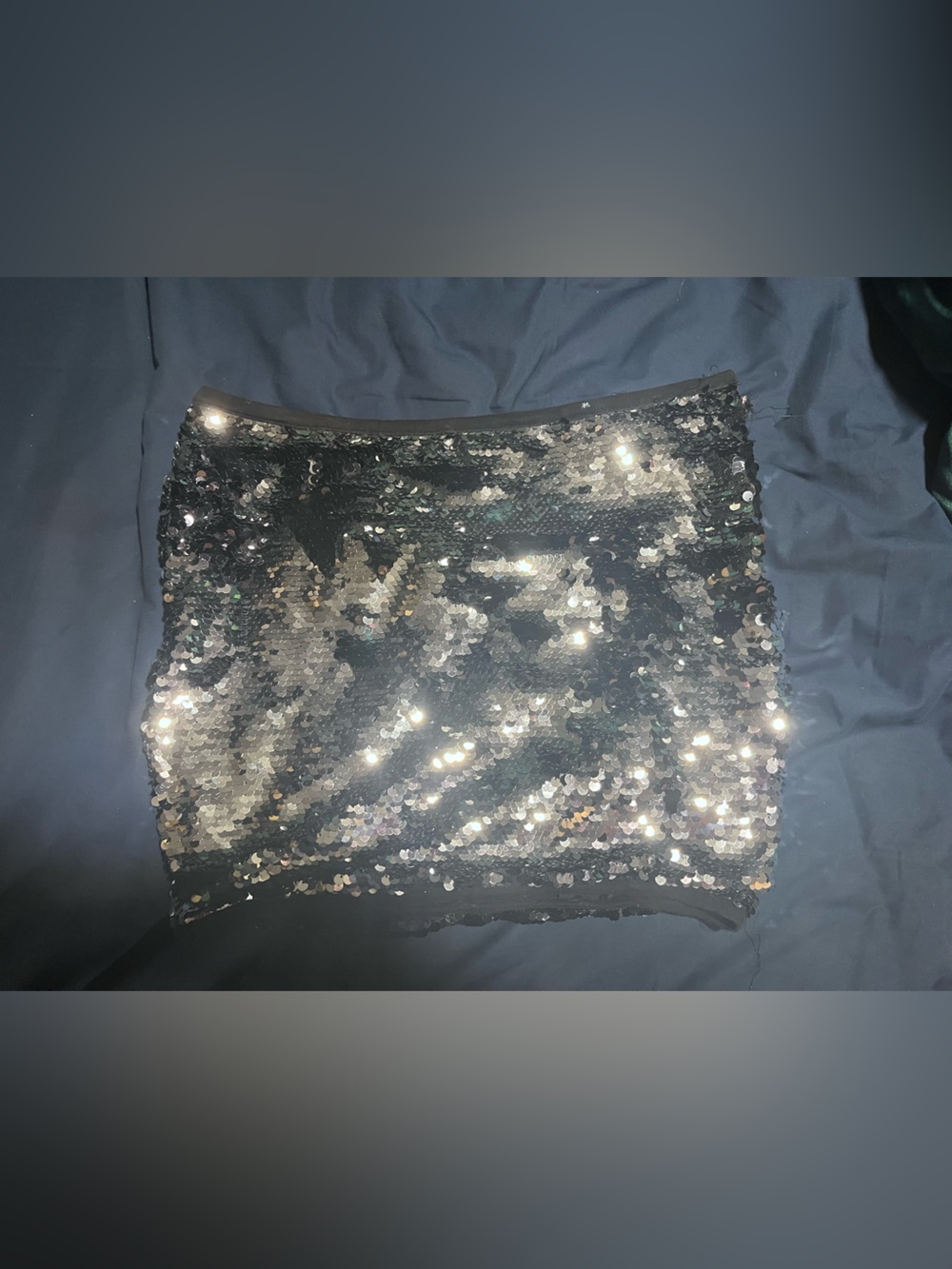 Love Culture Silver Sequin Mini Skirt
